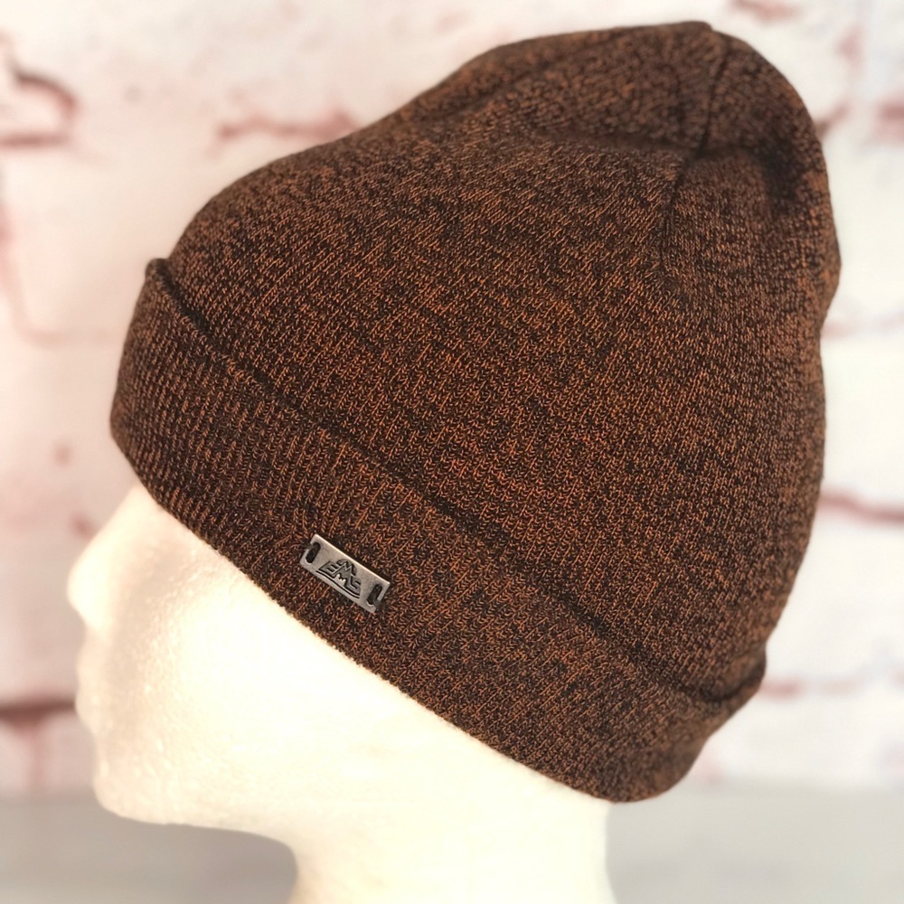 EASTERN MOUNTAIN SPORTS Unisex beanie knit cap hat brown and black One Size NWT - Picture 6 of 12